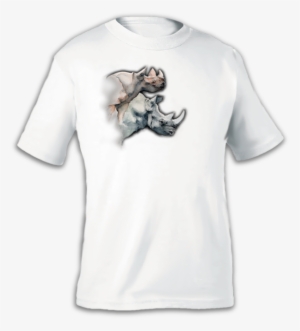 Watercolor African Rhinos White T-shirt - Rhinow #43811
