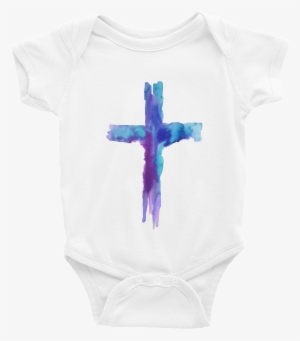 Watercolor Cross Infant Bodysuit - Watercolor Painting #43835