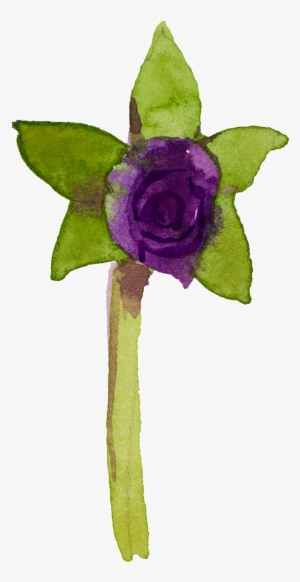 Purple Hand Painted Small Flower Watercolor Transparent - Watercolor Painting #43904