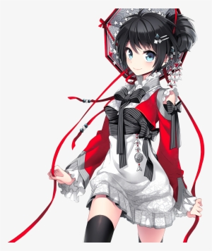 Image Girl Png By Bloomsama D Jt - Chicas De Pelo Negro Y Ojos Azules Anime #43978