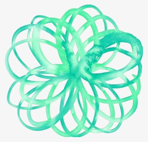 Ftestickers Abstract Swirl Pattern Watercolor Teal - Watercolor Painting #44573