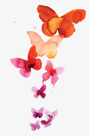 Coral Butterflies - Watercolor Butterfly Tattoo #44636