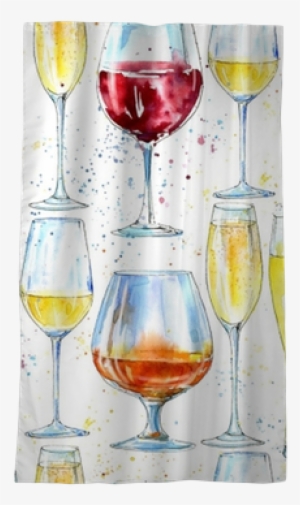 Seamless Pattern Of A Champagne,cognac, Wine, Beer - Champagne Stemware #45008