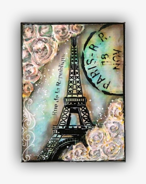 Paris Eiffel Tower Mixed Media Tutorial Nika In Wonderland - Paris Mixed Media #45235
