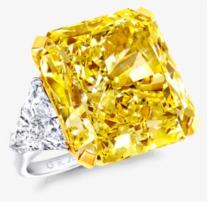 Radiant Cut Yellow And White Diamond Ring - Diamond #45292