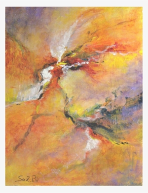 Fire And Ice 18" X 14 " 46 Cm X 36 Cm Acrylic $440 - Abstract Art #45583