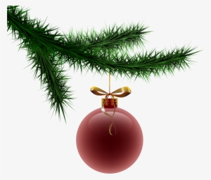 Branch Clipart Christmas - Pine Branch With Ornament #45585