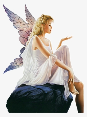 Female Angel Png Transparent Image - Angel Sitting Png #46256