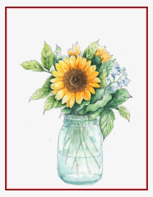 Appealing Ftestickers Sunflower Masonjar Pics Of In #46598