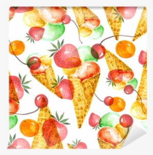 Vintage Watercolor Seamless Pattern - Ice Cream #46983
