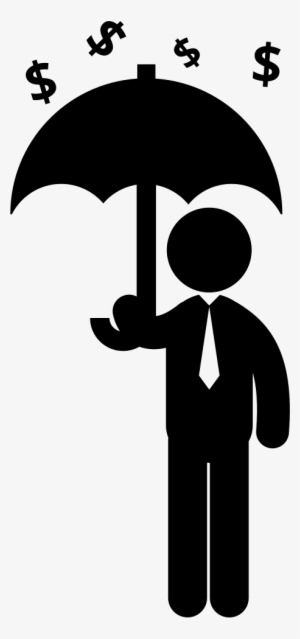 Money Rain Man Holding An Umbrella Royalty Free Png - Icon Man Presenting #47049