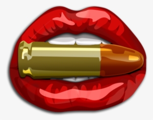 Biting The Bullet Fabric By Hi D4433 On Spoonflower - Lips Biting A Bullet #47076
