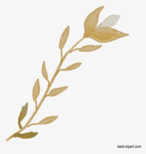 Light Brown Autumn Brnach With Leaves, Fall Watercolor - Autumn #47615