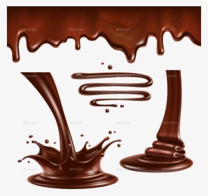 Liquid Chocolate Splashes And Drops By Mia - Chocolate Splash Vector Png #47654