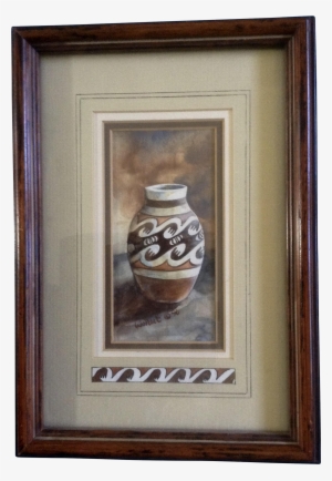 Wollert, Watercolor Painting, Southwestern Indian Vase, - Picture Frame #48137