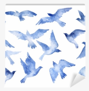 Abstract Flying Bird Set With Watercolor Texture Isolated - Watercolor Texture Bird #48416