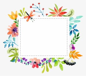 Watercolor Flowers Border Vector Material 1324*1104 - Watercolor Painting #49018