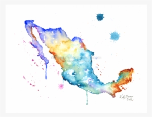 Mapa De Mexico Watercolor #49221