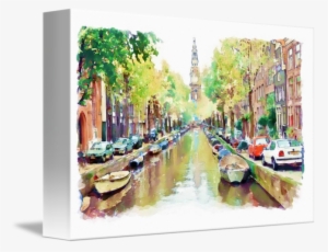"amsterdam Canal " By Marian Voicu, Bucharest // Watercolor - Canvas #49585