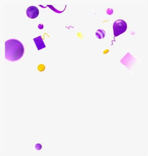 Png Element Material For Purple Balloons - 氣球 卡通 背景 #49650