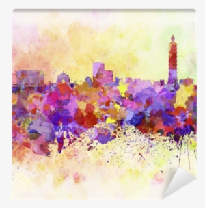Taipei Skyline In Watercolor Background Wall Mural - Taipei Skyline Watercolor #49740