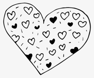 Black And White Hand Drawn Heart Shaped Love Vector - 愛心 黑白 #49829
