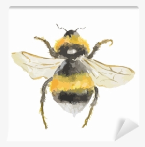 Isolated Watercolor Bee On White Background - Watercolor Painting #49875