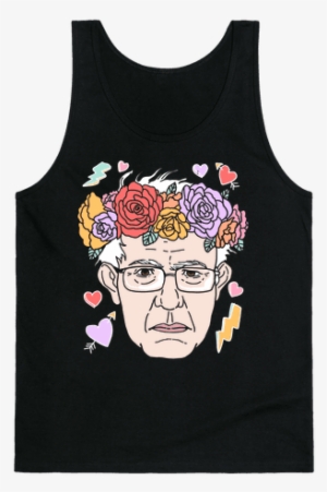 Bernie With Flower Crown Tank Top - Bernie: Don't Tell Me To Smile Tote Bag: Funny Tote #400007