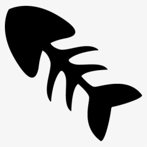 Black Fish Skeleton Silhouette Vector - Silueta De Esqueleto De Pescado #400653