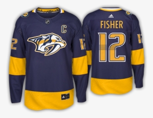 Silhouette Of Nashville's Skyline - Nashville Predators Adidas Alt Jersey #400668