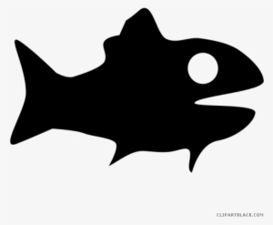 Fish Silhouette Clipart - Black Fish Outline Shower Curtain #400812