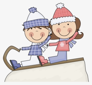 Showing Post & Media For Snow People Sledding Cartoon - Playing In Snow Png #401113