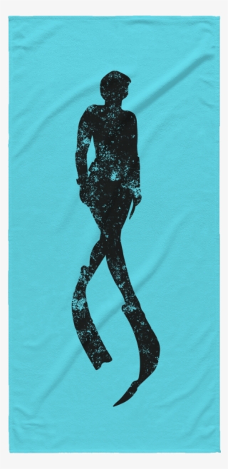 Freediver Silhouette Beach Towel - Silhouette Of A Free Diver #401250
