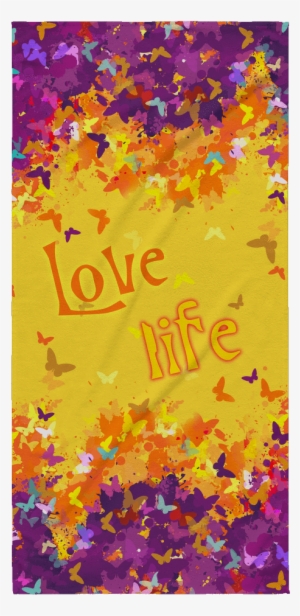 Love Life Butterfly Beach Towel - New Butterflies Velour Beach Towel #401461