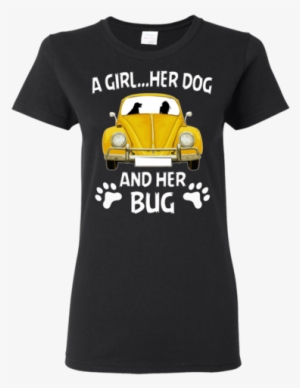 A Girl Her Dog And Her Bug Volkswagen Beetle T-shirt - My Boyfriend Is A Steelers Fan #402440