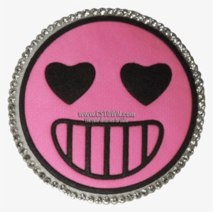 Pink Round Smile Emoji Face Applique - Smiley #403300