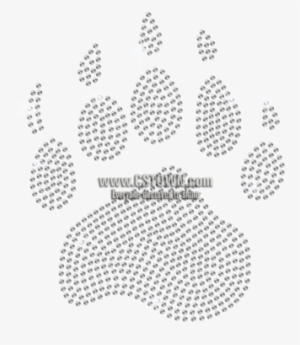 Grey Wolf Paw Print Rhinestone Hot-fix Design - Hotfix #405559