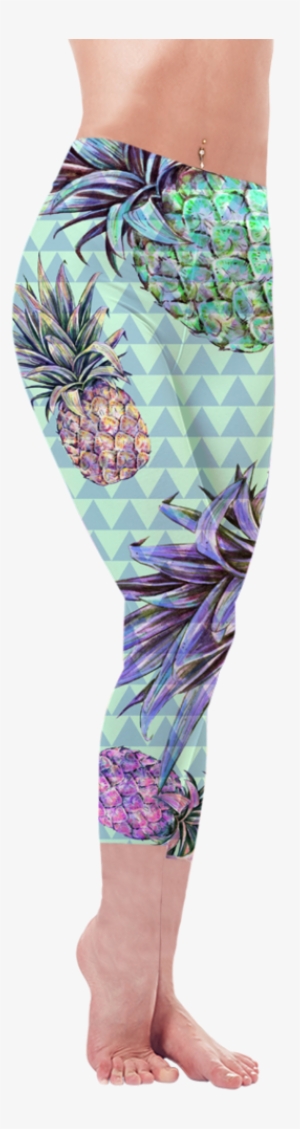 Pina Colada Cropped Leggings - Leggings #406153