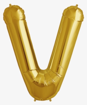 34" Gold Letter V Foil Balloon #406426