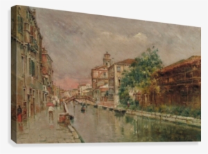 Canale Veneziano Sotto La Pioggia Canvas Print - Venetian Canal Under The Rain #406473