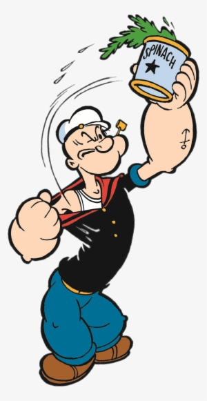 Popeye With Can Of Spinach Transparent Png - Popeye The Sailor Png #408183