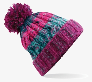 Bc486 Pom Pom Beanie - Customized Beechfield Headwear Corkscrew Pom Pom Beanie #4000447