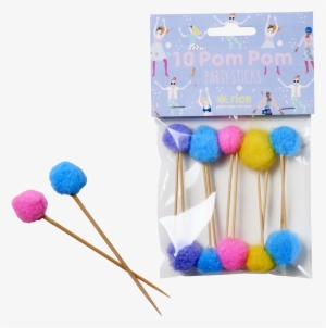 Rice Party-sticks Pompom , Mehrfarbig, 7cm #4001305