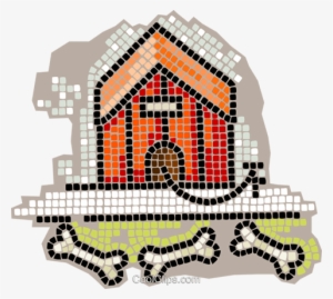 Dog House With Bones Royalty Free Vector Clip Art Illustration - Illustration #4001744