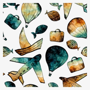 Hand Painted Earthy Small Fish Png Background - Illustration #4002376