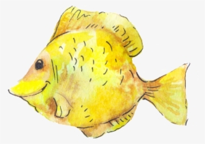 Yellow Small Fish Png Transparent - Watercolor Painting #4002556