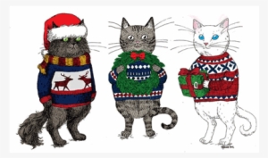 13 Christmas Cats From Etsy - Christmas Cat Cartoon #4004180