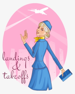 Landings And Takeoffs - Flight Attendant Clipart #4005567