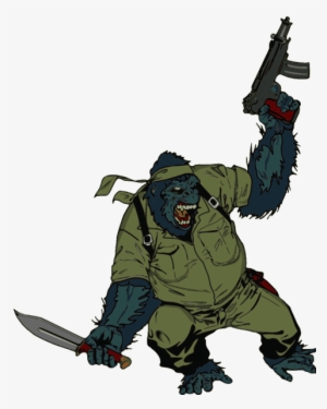 Custom Gorilla Soldier Shower Curtain #4005973