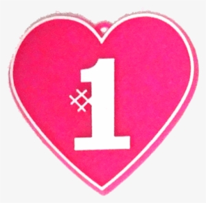 #1 Heart Charm 2″ Hot Pink/white 2 Pc - Heart #4007348